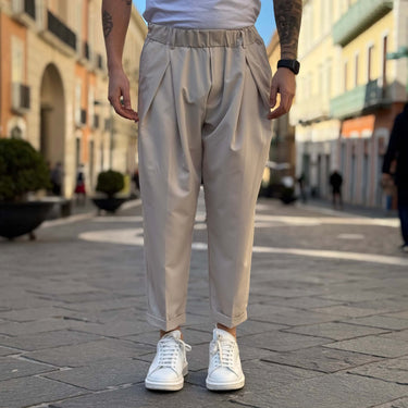 Pantalone japan morbido pinces crema - FLAG STORE
